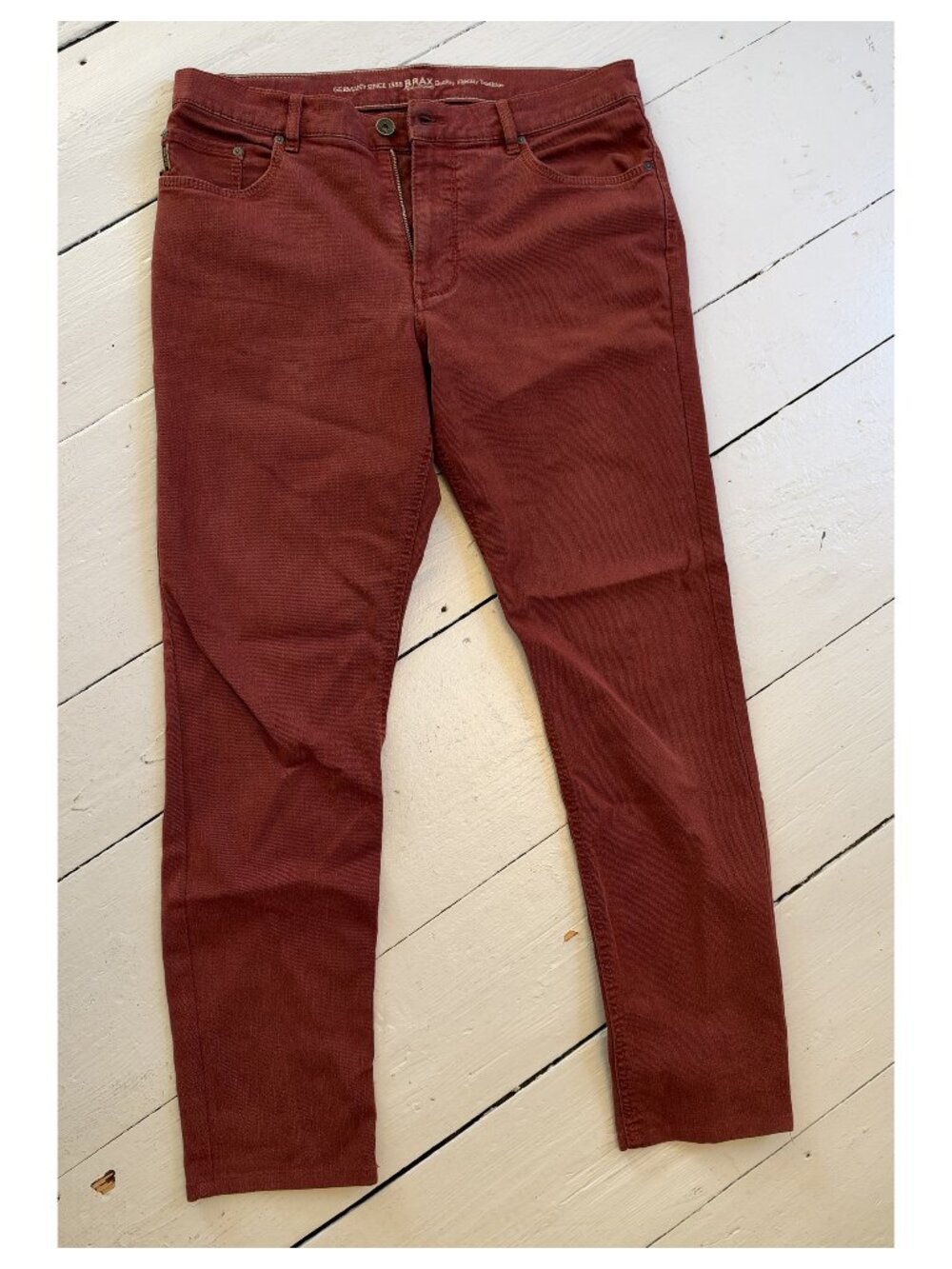BRAX Red Rust Five-Pocket Casual Pants Men's 34 x 32